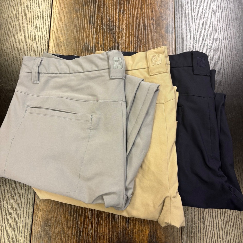 FootJoy Mens Performance Golf Pants Lot of 3 Grey Khaki Navy Blue 33x32‎ Stretch